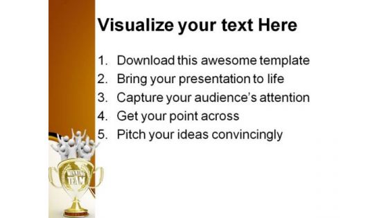 Team Members Cheering Success PowerPoint Themes And PowerPoint Slides 0311