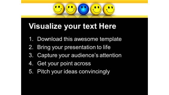Team Of Smiley With Leader PowerPoint Templates Ppt Backgrounds For Slides 0213