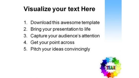 Team Puzzle Chart Metaphor PowerPoint Themes And PowerPoint Slides 0311