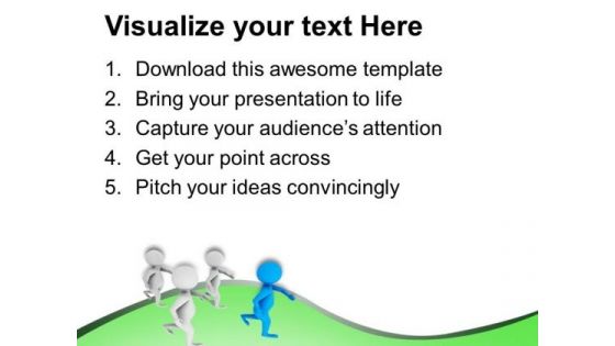Team Running Behind Their Leader PowerPoint Templates Ppt Backgrounds For Slides 0713