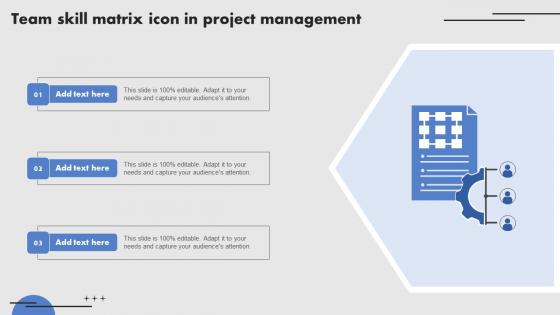 Team Skill Matrix Icon In Project Management Portrait Pdf