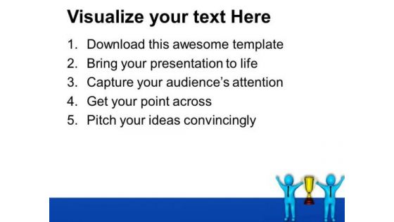 Team Winning Golden Trophy In Competition PowerPoint Templates Ppt Backgrounds For Slides 0713
