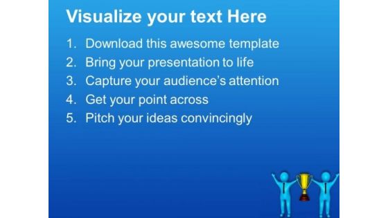 Team Winning Golden Trophy In Competition PowerPoint Templates Ppt Backgrounds For Slides 0713