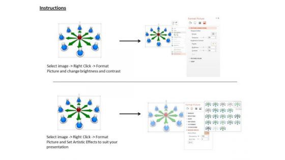 Team With Arrows Around Leader PowerPoint Templates