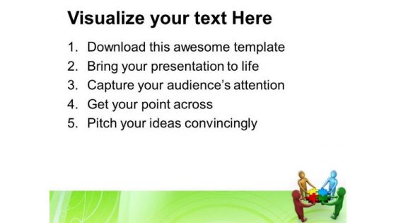 Team Working Together To Solve The Puzzle PowerPoint Templates Ppt Backgrounds For Slides 0113