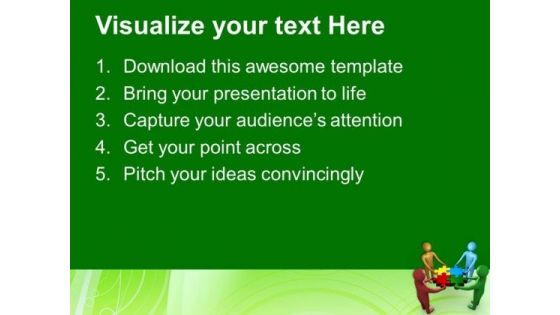 Team Working Together To Solve The Puzzle PowerPoint Templates Ppt Backgrounds For Slides 0113