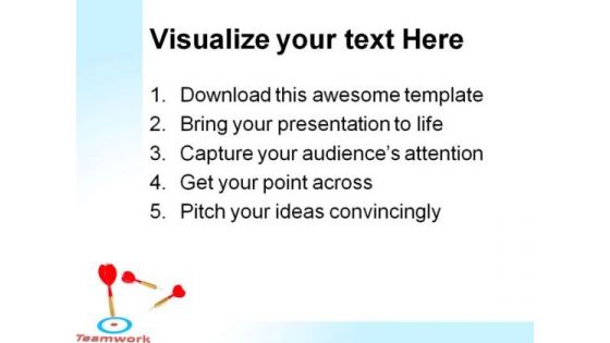 Teamwork Concept With Dart Business PowerPoint Themes And PowerPoint Slides 0811
