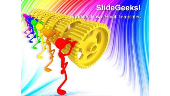 Teamwork Gear Industrial PowerPoint Templates And PowerPoint Backgrounds 0611