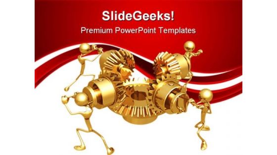 Teamwork Gears Industrial PowerPoint Templates And PowerPoint Backgrounds 0711