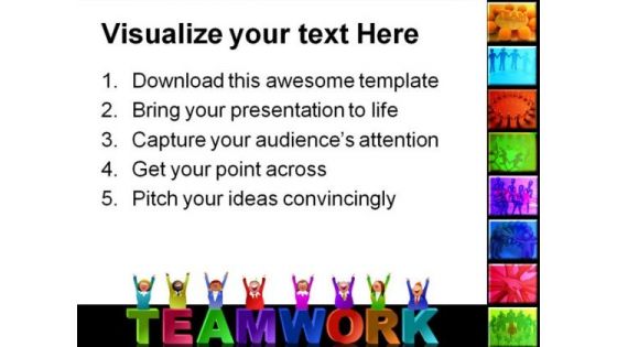 Teamwork People PowerPoint Template 0510