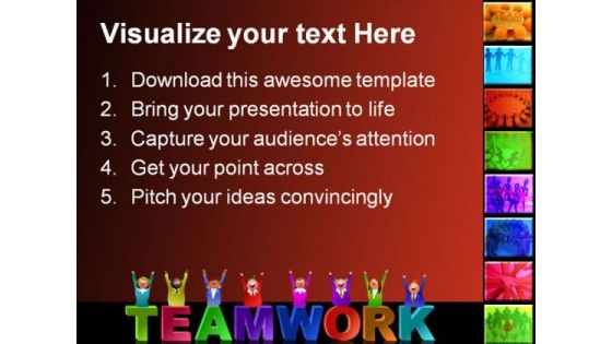 Teamwork People PowerPoint Template 0510