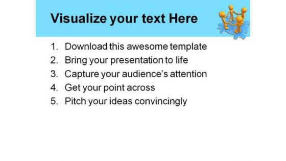 Teamwork Puzzle Business PowerPoint Template 0610