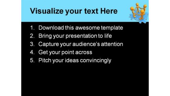 Teamwork Puzzle Business PowerPoint Template 0610