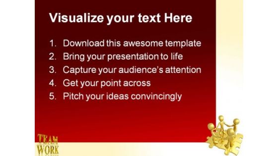 Teamwork Puzzle Business PowerPoint Themes And PowerPoint Slides 0811