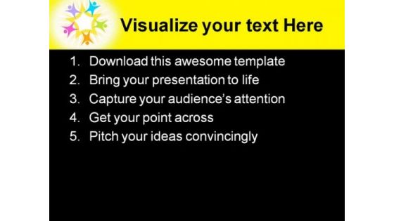Teamwork Star Shapes PowerPoint Themes And PowerPoint Slides 0511