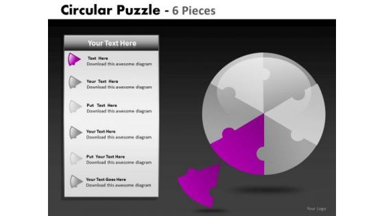 Technology Circular Puzzle 6 Pieces PowerPoint Slides And Ppt Diagram Templates