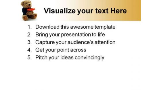 Teddy Bear With Flower Children PowerPoint Themes And PowerPoint Slides 0511