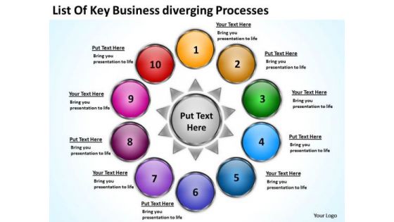 Templates Download Diverging Processes Arrows Network Software PowerPoint