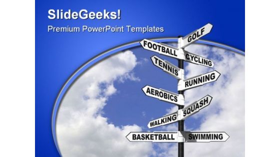 Ten Ways To Exercise Sports PowerPoint Themes And PowerPoint Slides 0911