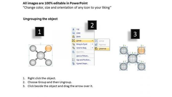Text Boxes Illustrating Diverging Concept Circular Flow Spoke Diagram PowerPoint Slides