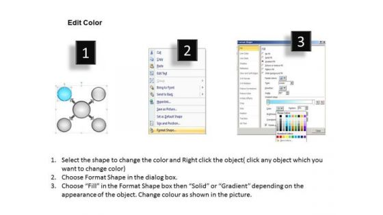 Text Boxes Illustrating Diverging Concept Cycle Circular Flow Spoke Diagram PowerPoint Slides