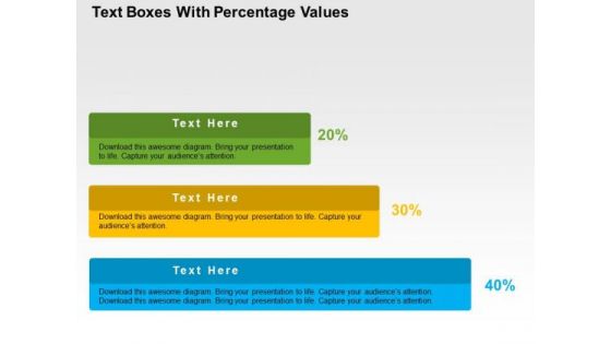 Text Boxes With Percentage Values PowerPoint Template