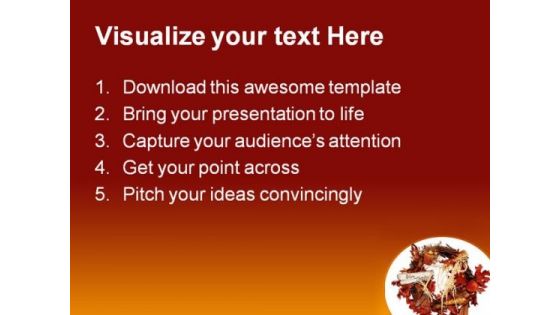 Thanksgiving Wreath Religion PowerPoint Template 1110