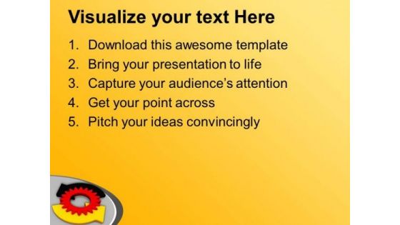 The Geared Process With Right Direction PowerPoint Templates Ppt Backgrounds For Slides 0713