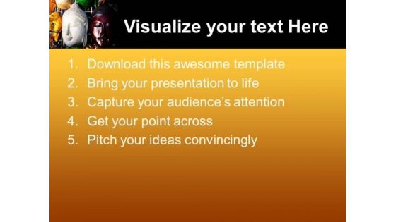 The Wooden Mask Of Buddha Festival PowerPoint Templates And PowerPoint Themes 0712