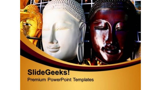 The Wooden Mask Of Buddha Festival PowerPoint Templates And PowerPoint Themes 0712