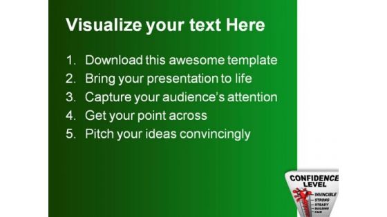 Thermometer Of Confidence Level Science PowerPoint Templates And PowerPoint Backgrounds 0411