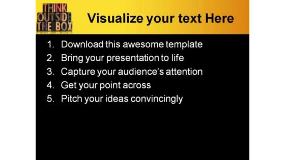 Think Outside The Box Business PowerPoint Template 0910