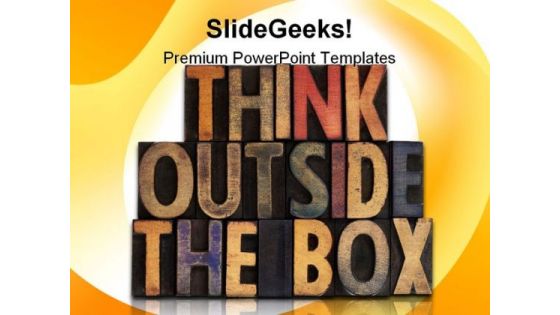 Think Outside The Box Business PowerPoint Template 0910