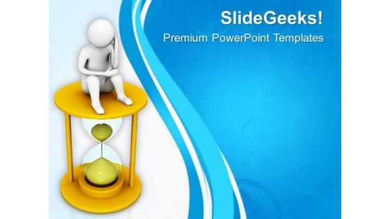 Thinking Man On Hour Glass PowerPoint Templates Ppt Backgrounds For Slides 0713
