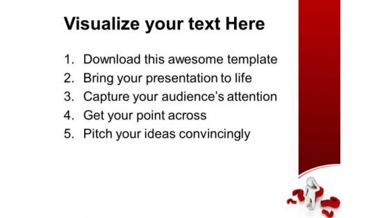 Thinking Man Red Question Mark Business PowerPoint Templates And PowerPoint Themes 0612