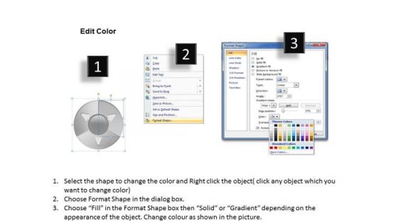 Three Actions In Circular Process Business Plan Companies PowerPoint Templates