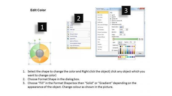 Three Actions In Circular Process Business Plans Sample PowerPoint Templates