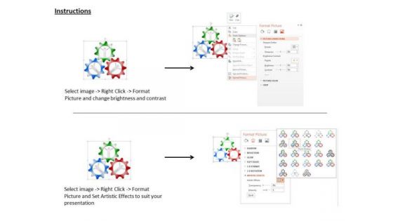 Three Colorful Gears And 3d Men Inside Process Control