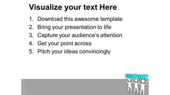 Three Men Join To Lift Words Support PowerPoint Templates Ppt Backgrounds For Slides 0313