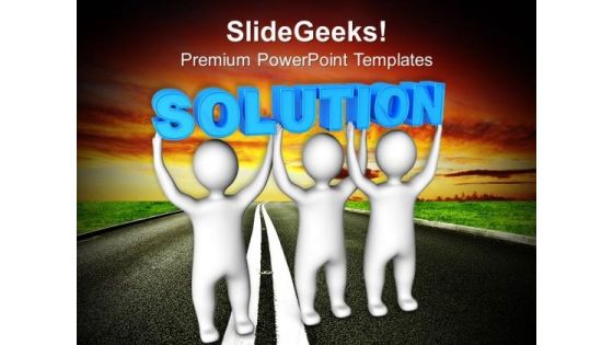 Three Men Lifts Solution Teamwork PowerPoint Templates Ppt Backgrounds For Slides 0113