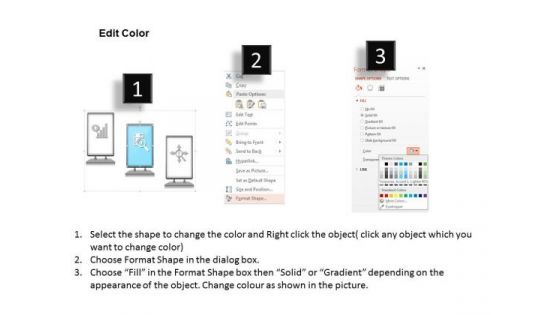 Three Mobiles Text Boxes For Data Display Presentation Template