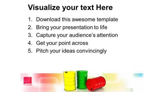 Three Oil Barrels And Business PowerPoint Templates And PowerPoint Themes 0912