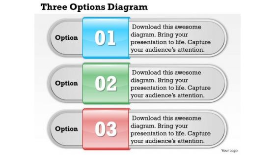 Three Options Diagram PowerPoint Presentation Template