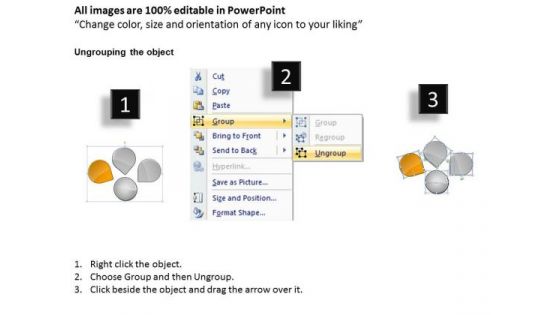 Three Solution Of One Problem Ppt Circular Flow Chart PowerPoint Slides