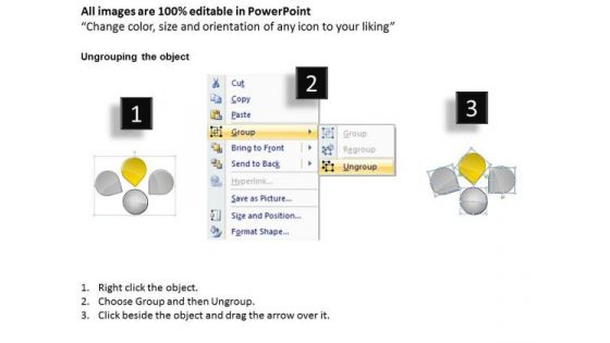 Three Solution Of One Problem Ppt Circular Process Network PowerPoint Templates