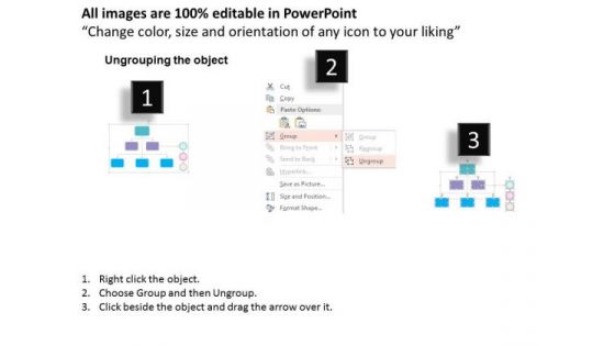 Three Staged Organization Chart PowerPoint Template