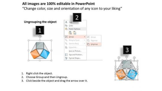 Three Staged Pentagon Shape For Business Data Presentation Template