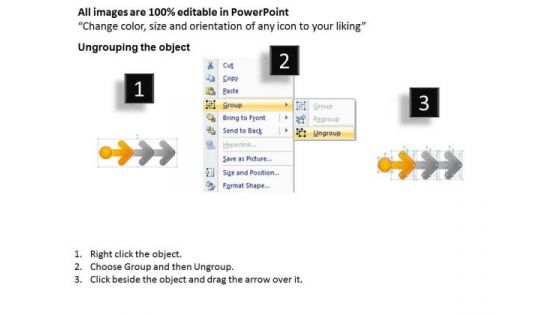 Three Stages Arrow Even Flow Process Digarm Cheap Business Plan PowerPoint Templates