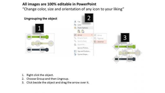 Three Text Boxes With Gear Graphic Presentation Template