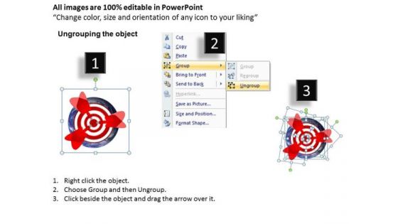 Three Ways Action To Achieve Goal Circular Flow Network PowerPoint Templates